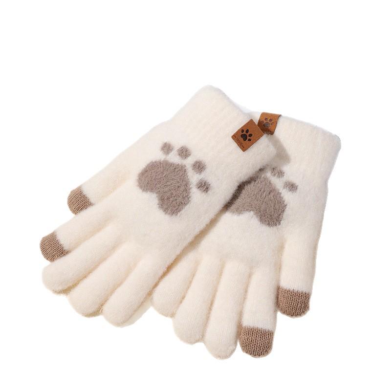 Bear Paw Women's Touchscreen Cycling Gloves - Cute, Warm, Autumn/Winter