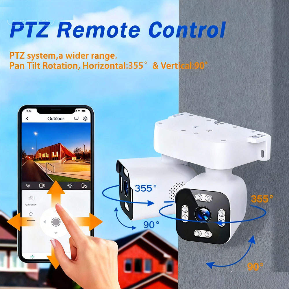 10MP Separate Dual Len IP Cameras WiFi PTZ Surveillance Outdoor IP66 Home Security Protection Auto Tracking CCTV Video ICAM365