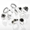 Ring Set Silver Jewelry Gift Retro Punk Boho 02 11 Pcs