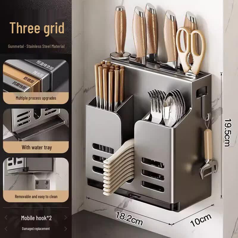 Biaoxing Wooden Kitchen Knife & Utensil Organizer
