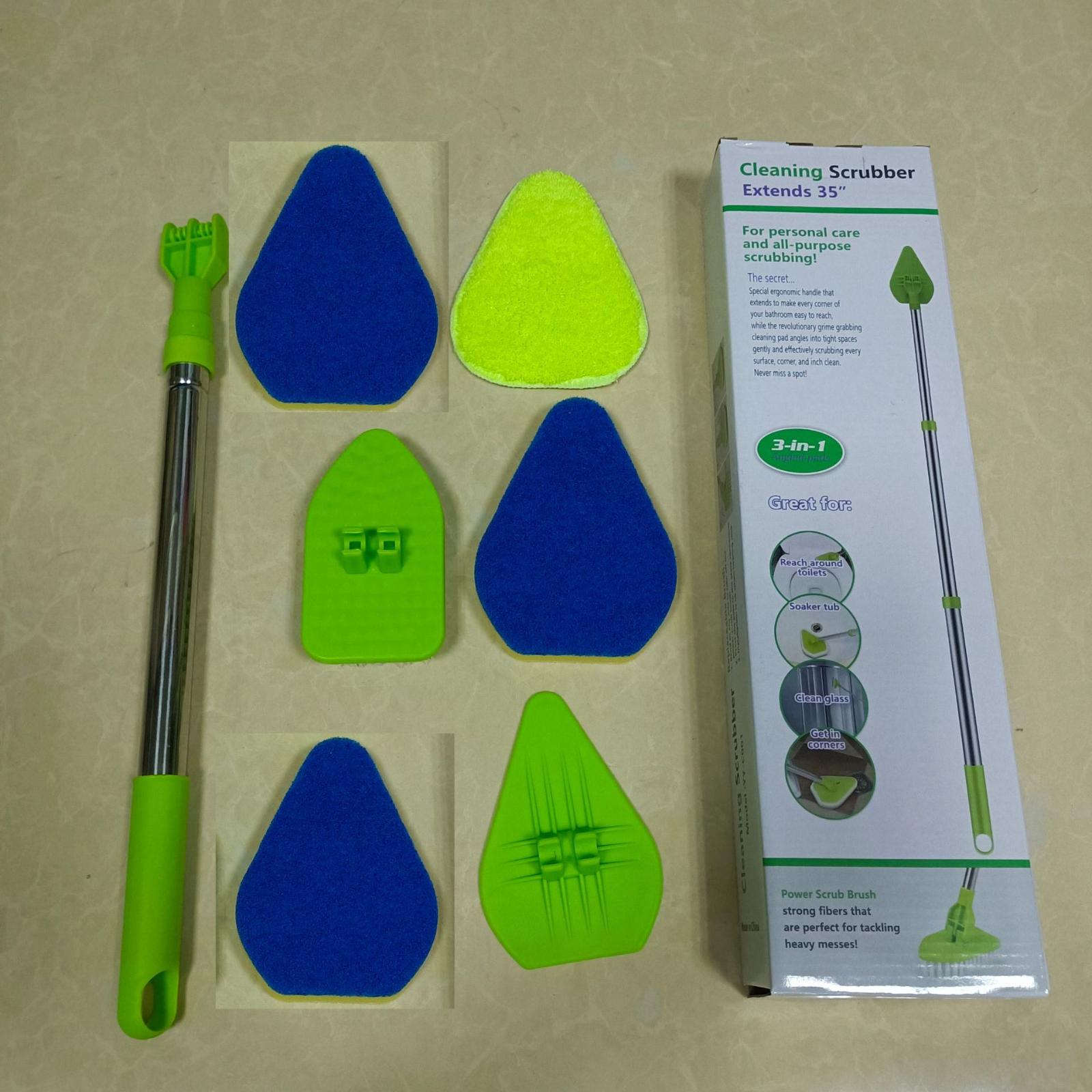 

Щетка с жесткой щетиной, Многофункциональная выдвижная треугольная щетка с длинной ручкой, Чистящая щетка, Щетка для ванной комнаты, Губка-щетка One Size