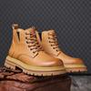 Fashion Autumn Winter Retro Platform Leather Snow Boots for Men Designer Soft-soled Men's Cotton Shoes Fashion Non-slip Ankle Boots Male