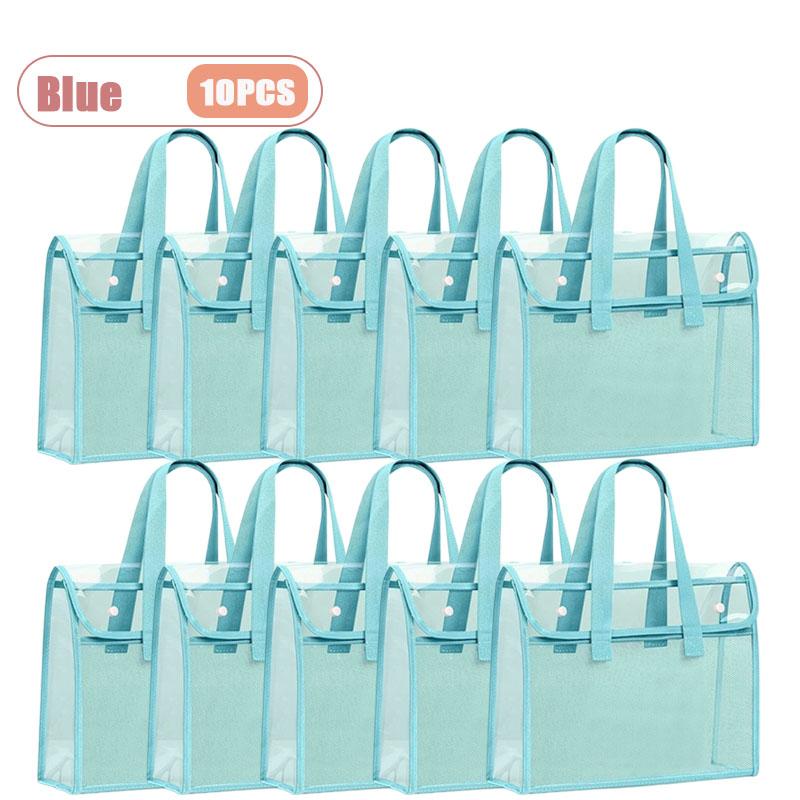 Thick Handled Document Folder Transparent Waterproof Durable Student Tutoring Paper Homework Book Storage Bag Organizer Pouch