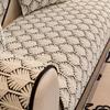 Chenille Blätter Sofabezug Jacquard Rutschfeste Sofakissen für Wohnzimmer L-förmig Universelle Couchtuchbezüge Heimdeko