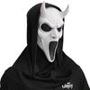 Double Horns Screaming Horror Mask Masquerade Skull Ghost Face Headgear Halloween Party Prank Props