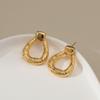 Vintage Geometric Water Drop Earrings For Women Gold Plated Minimalist Fashion Ear Jewelry