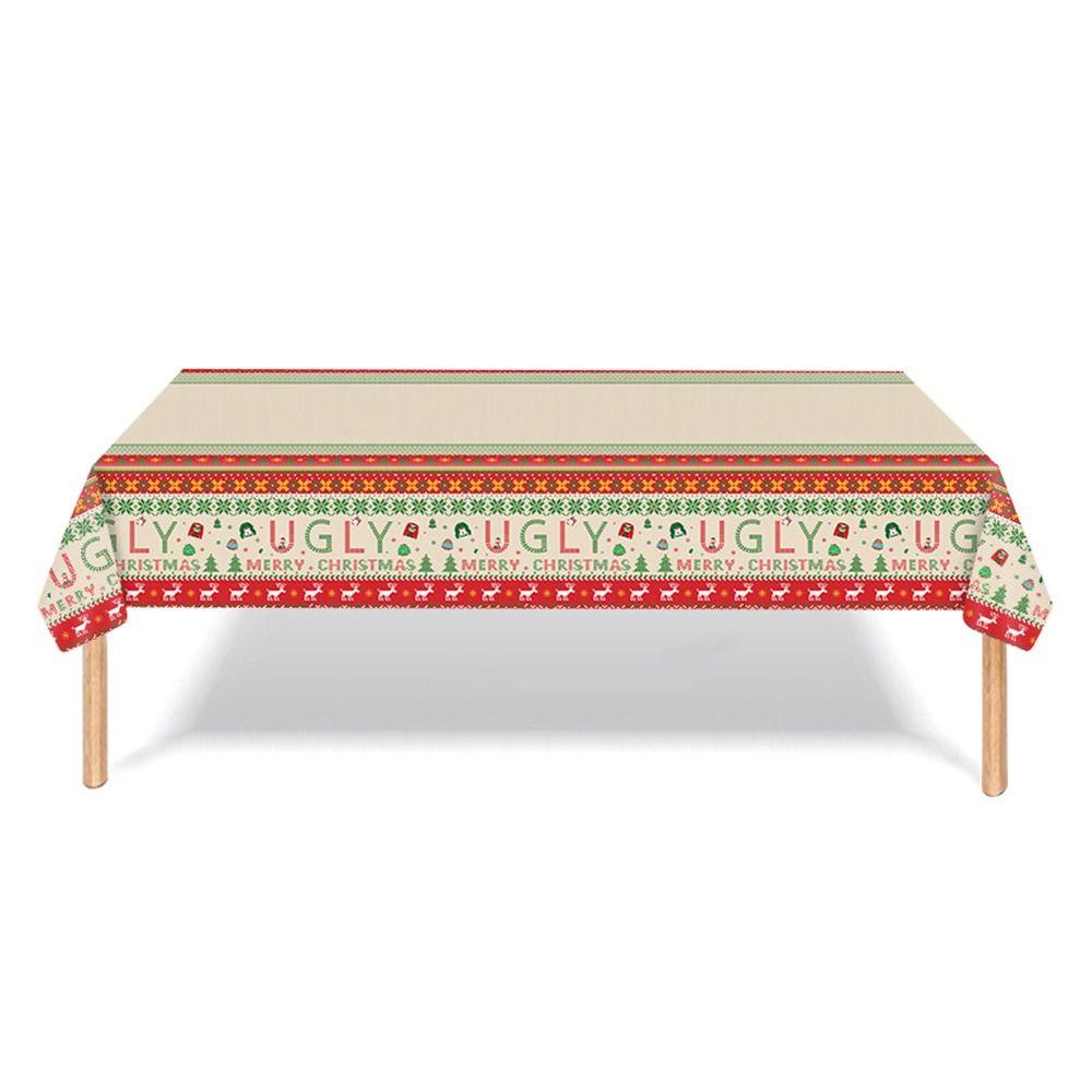 137x274cm Weihnachts Tischdeko Einweg Weihnachtsgeschirr Weihnachtstischdecke Neujahr 2024