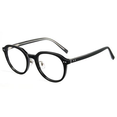Round Blue Light Blocking Fashion UV Unisex Glasses, Glasses, Non-Prescription, Glasses, Protection, (8197T01 Black)