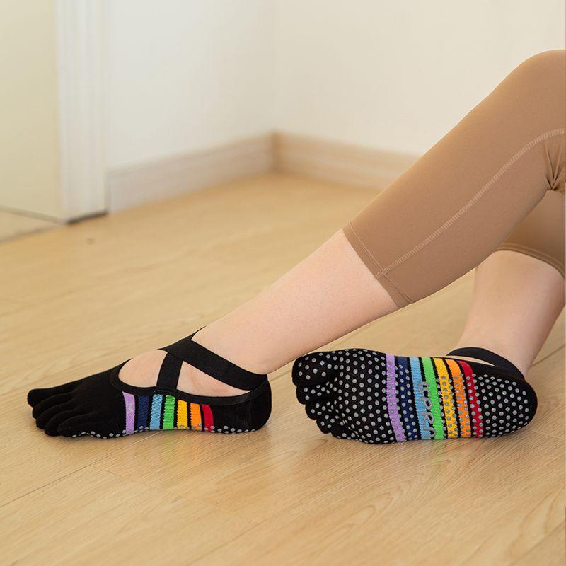 

Yoga Socks Short Spring and Summer Color Toe Socks Non Slip Professional Women s Black Dopamine Pilates Socks Sports Socks Black