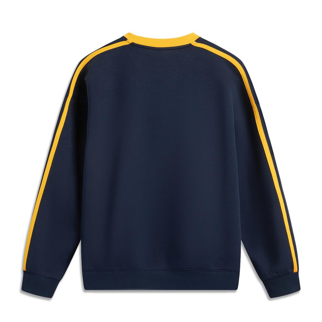 Li Ning Sports Lifestyle Series American High Street Retro Comfortable Casual Crew Neck Pullover Loose Sweatshirt Unisex Sweatshirt AWDV397-8