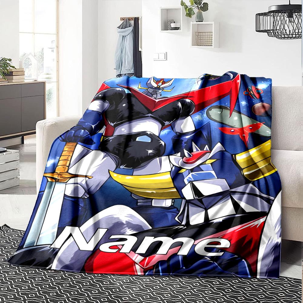 Customiz Name Personality UFO Robo Grendizer Blanket Soft &Warm Sofa Office Bed Travel Lunch Break Blanket, Gift Suitable All Seasons