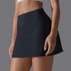 Auroth Women Sports Short Skirts With Porkets Elastic Push Up Yoga Sports Skirts Black Summer Girl Skirts