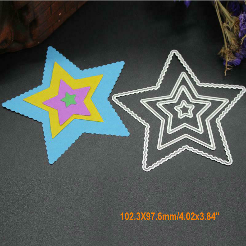 

Merry Christmas Stars Frame Cutting Dies Metal Stencil DIY Scrapbooking Album Paper Card Embossing Craft Art Craft Template