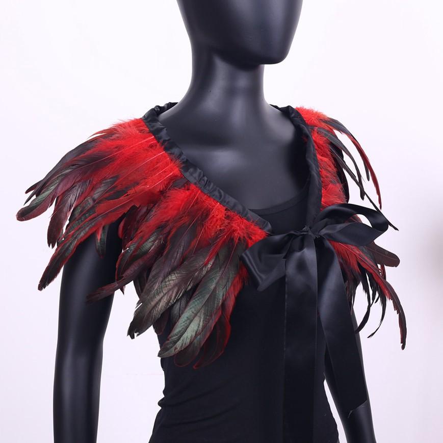 Gothic Style, Feather Shawl, Halloween, Party Dance, Performance Dress Up, Chicken Feather Accessories, Cloak