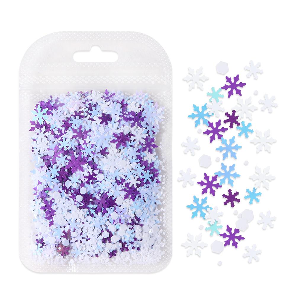1bag 5g Christmas Nail Art Sequins, Snowflake Naisl Glitter, Festive Nail Decorations, Sparkling Snowflake Nail Accessories, DIY Manicure Design