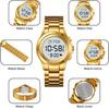 Stainless steel digital watch business fashion multi-function electronic prayer watch, waterproof watch