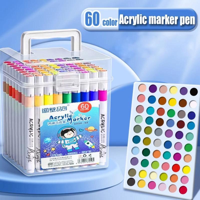 Fine-Point Acrylic Marker For Students Water-Based Ink Washable Colored Pen With Barreled