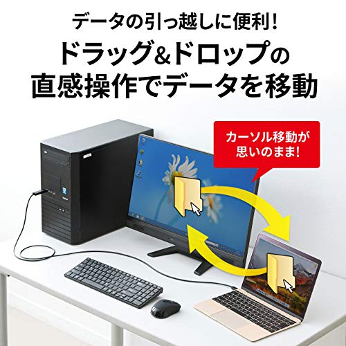 Sanwa Supply Drag & Drop Type-C Link Cable (Compatible with Mac/Windows) KB-USB-LINK5