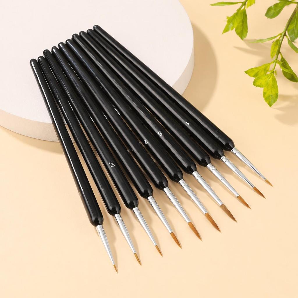 Outline Hand-Painted Watercolor Brush: Wolf Hair, Fine Line & Thick Round Handle for Chinese Painting & Nail Art.