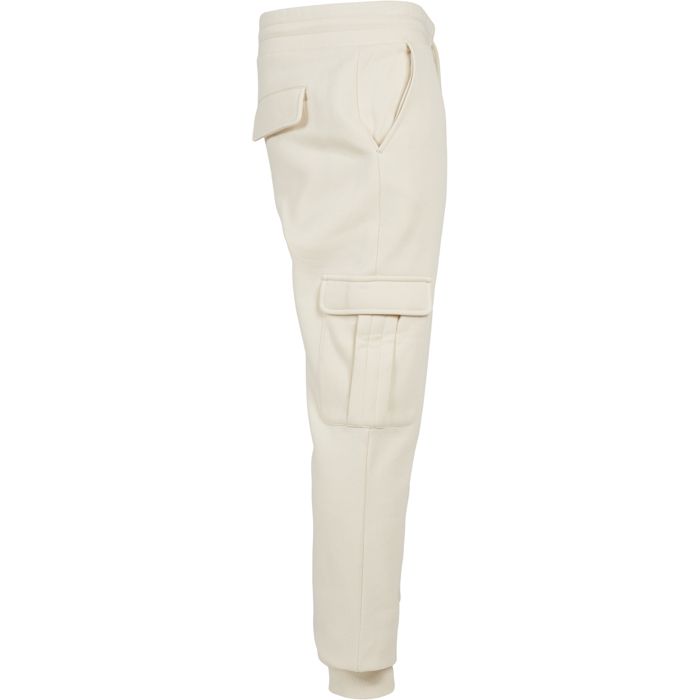 Pantalon Cargo - Urban Classics - Beige - Molleton Brossé - Taille Élastique - Poches Plaquées