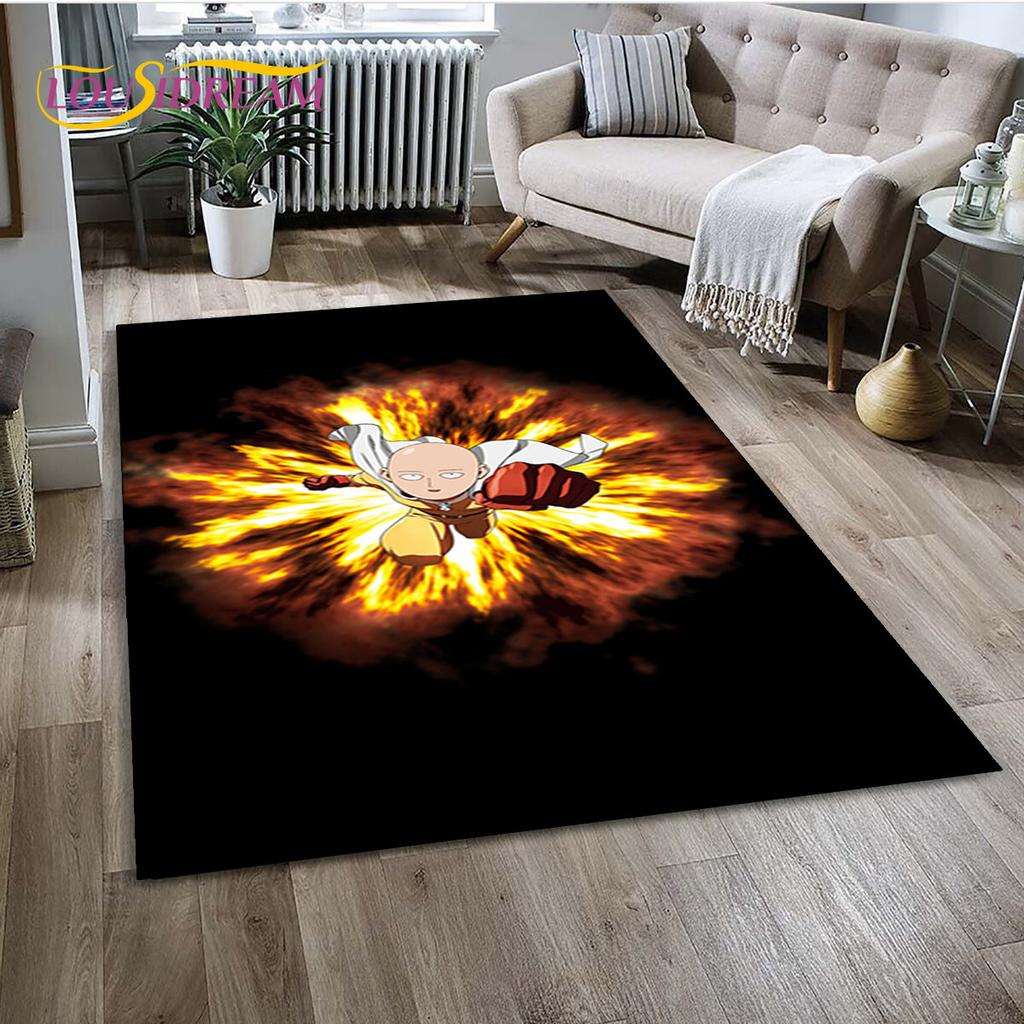 3D ONE PUNCH MAN Anime Cartoon  Area Rug,Carpet Rug for Living Room Bedroom Sofa Doormat Decoration, Kid Play Non-slip Floor Mat
