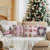 Pink Christmas Decoration Pillowcase Printed Polyester 45X45Cm Throw Pillowcover Decorative Sofa Cushion Pillowslip Home Decor