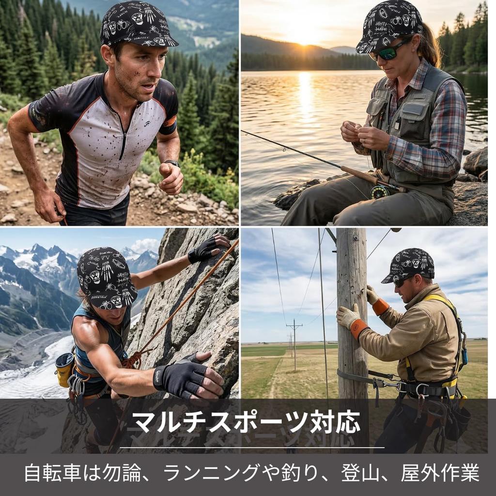 Cycling Inner Helmet Cap with Unisex [andoffer] Cap, Cap, Brim, Sweat-wicking, Quick-drying, Breathable, Sunscreen, Mesh, Thin, Lightweight, Summer,