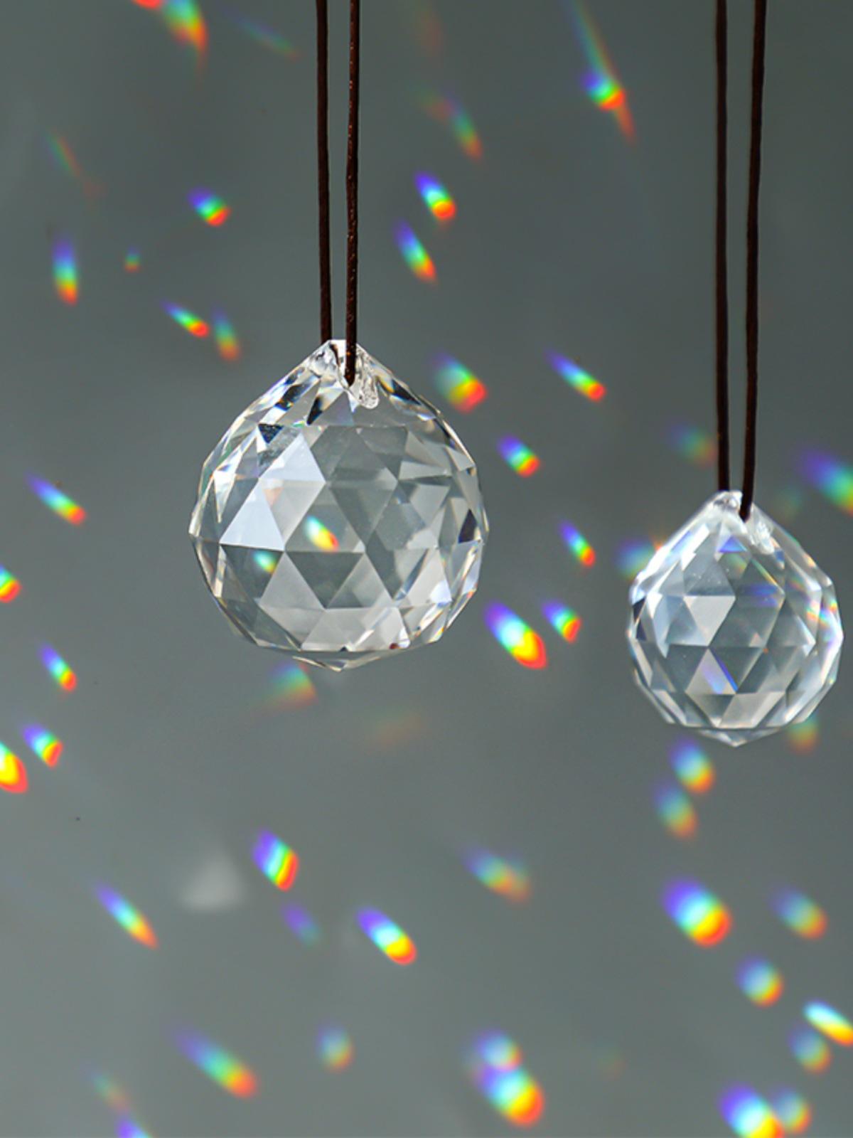 

Crystal Rainbow Maker: Faceted Glass Ball Pendant Ornament for Kids 3CM Single
