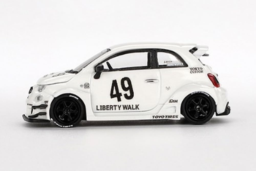 MINI GT Scale Abarth 595 X Abarth Works Gala White Finished Product 1/64 LB-WORKS (Left-Hand Drive)