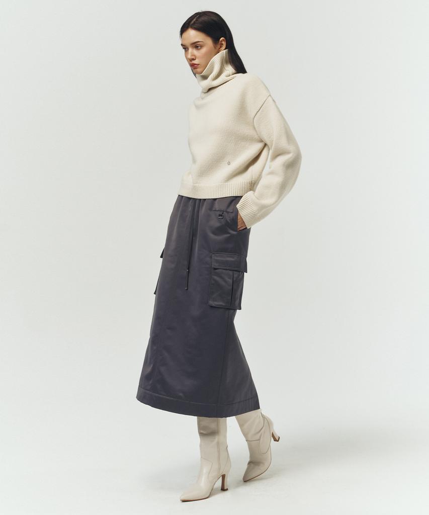 Artid Padded Cargo Skirt_Grey