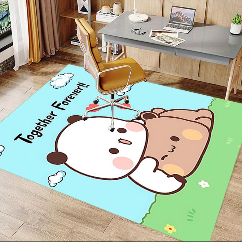 1PC Panda Love Anti-slip carpet, suitable for Office, bedroomand playrooms. It can also be used as a sofa footrest cover-R25