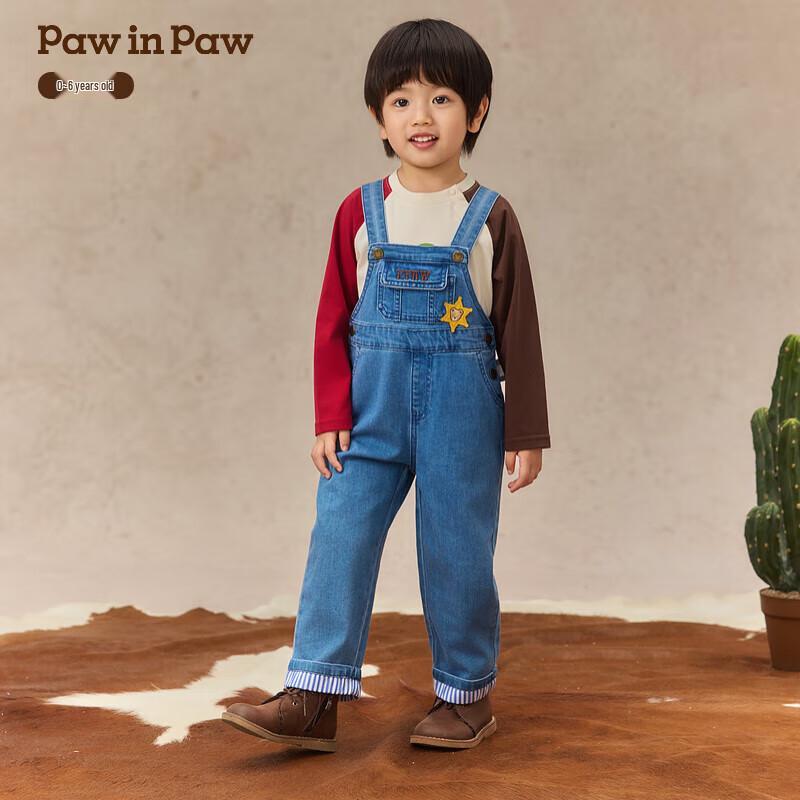 PawinPaw Мультяшный Медведь Мальчик Джинсовый Комбинезон 110