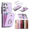 Crossbody Leder Handyhülle für Samsung S23 FE S24 S22 Plus S25 Ultra A15 A33 A25 A16 A06 A36 A26 A56 Geldbörse Kartenhalter Cover