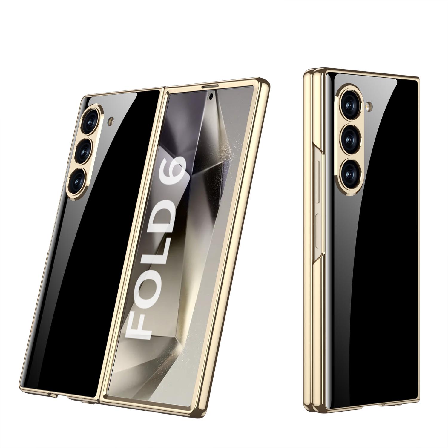 

Розкішний корпус зі скла з покриттям та малюнком для Samsung Galaxy Z Fold 7 6 5, Пластикова кришка для захисту вищого об єктива для корпусу Galaxy Z Fold7 With Screen Glass&Galaxy Z Fold5