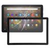 Lente de Vidro Externa da Tela Frontal para Amazon Fire HD 10 (2021) T76N2B T76N2P (Preto)