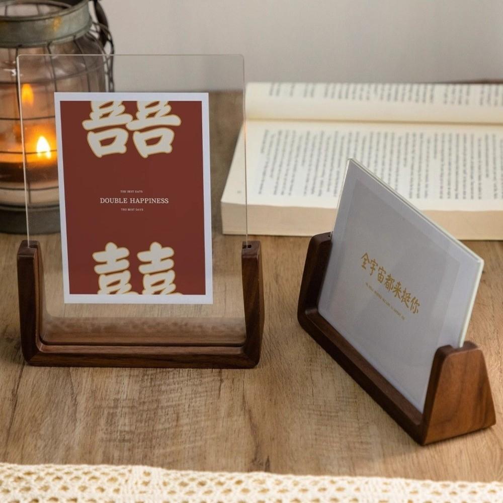 U Shape Desktop Picture Frame Wooden Photo Display Rack New Photo Holder  Wedding Use