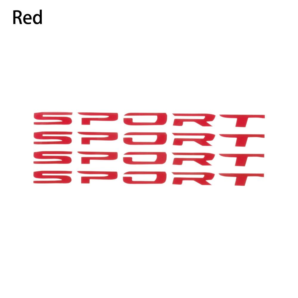 4Pcs/set Sports Car Stickers Font Auto Door Rims Wheel Hub Racing Decal Exterior Car Body Sticker Auto Decoration Accessories