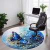 1PC Butterfly Watercolor Office Round Area Rug, Mat Suitable For Office, Under Office Chairs Bedroom Living Room Home Decor, Room Deco