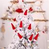 5/10/20Pcs Christmas Hat for Fork Knife Tableware Decorations Plush Mini Santa Hat Family Party Decor New Year Gifts Xmas Hat