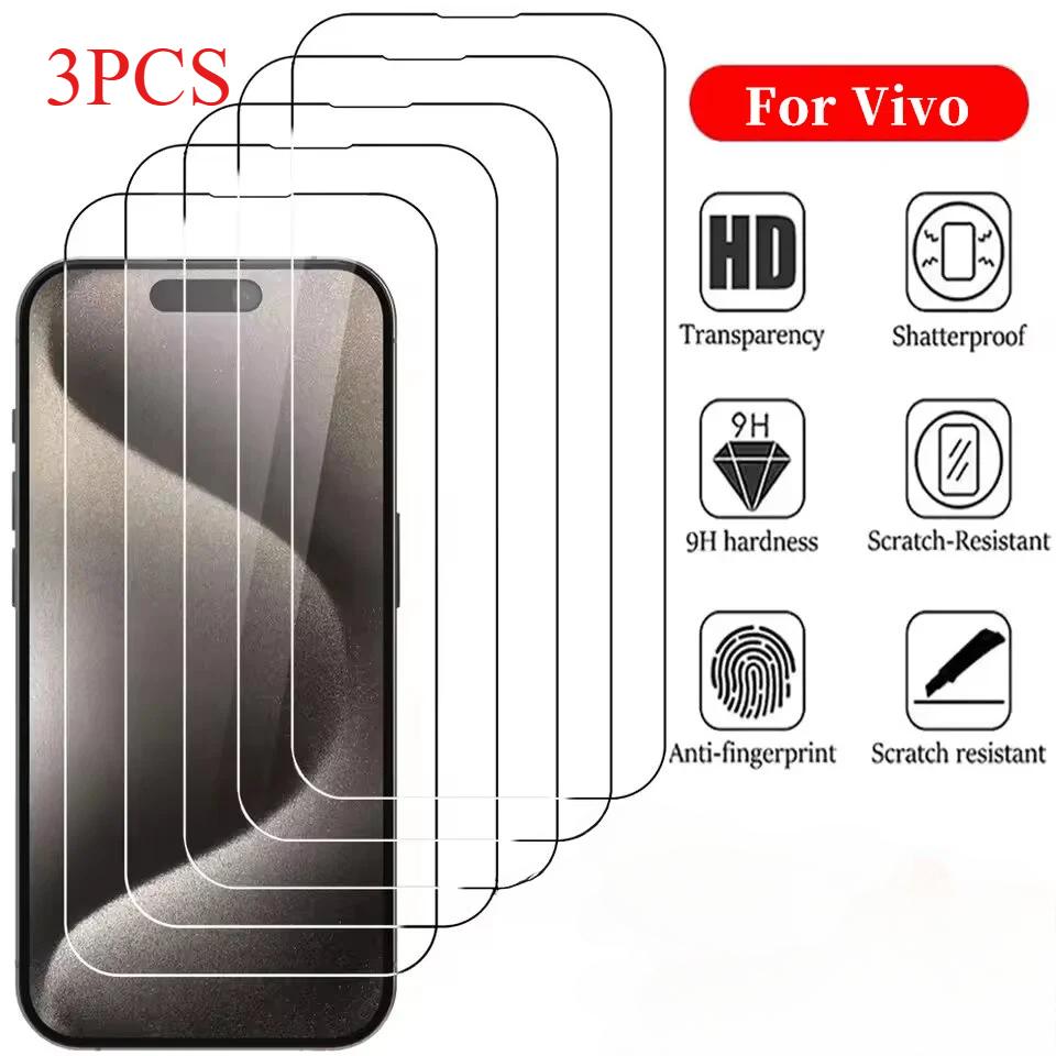 

3ШТ Захисне скло 9d для vivo v29e v27e v23e v23 v21 v20 pro hd загартоване скло y100 y03 y02 y01 y36 y72 y19 y17s For VIVO V23 5G чистий