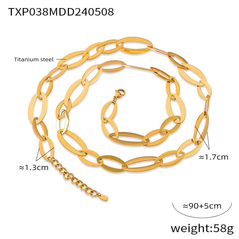 Simple Hip-Hop Wind Titanium Steel Necklace Does Not Fade Trendy Geometric Thick Chain With Diamonds Cuban Chain Suit Women