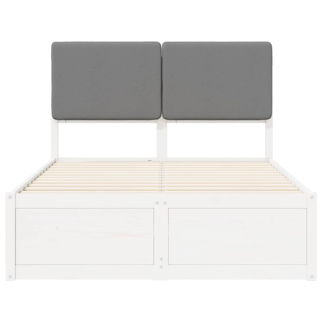Bed Frame with Upholstered Headboard Light Grey 120 x 190 cm