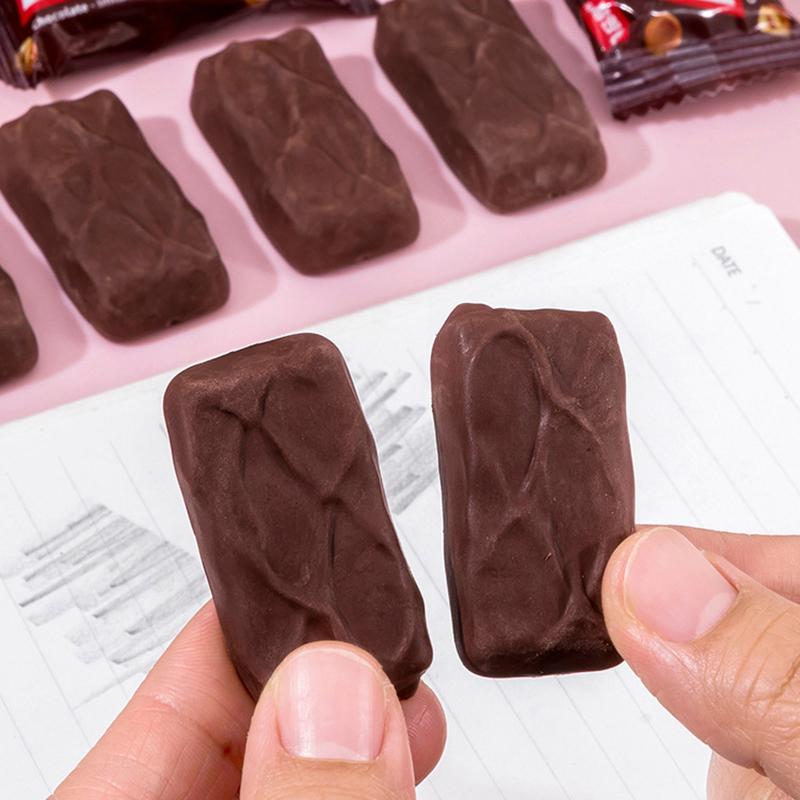 Chocolate Shaped Rubber Eraser Cartoon Design Creative Simulation Kids Stationery Set Classroom Supplies Fun Gift