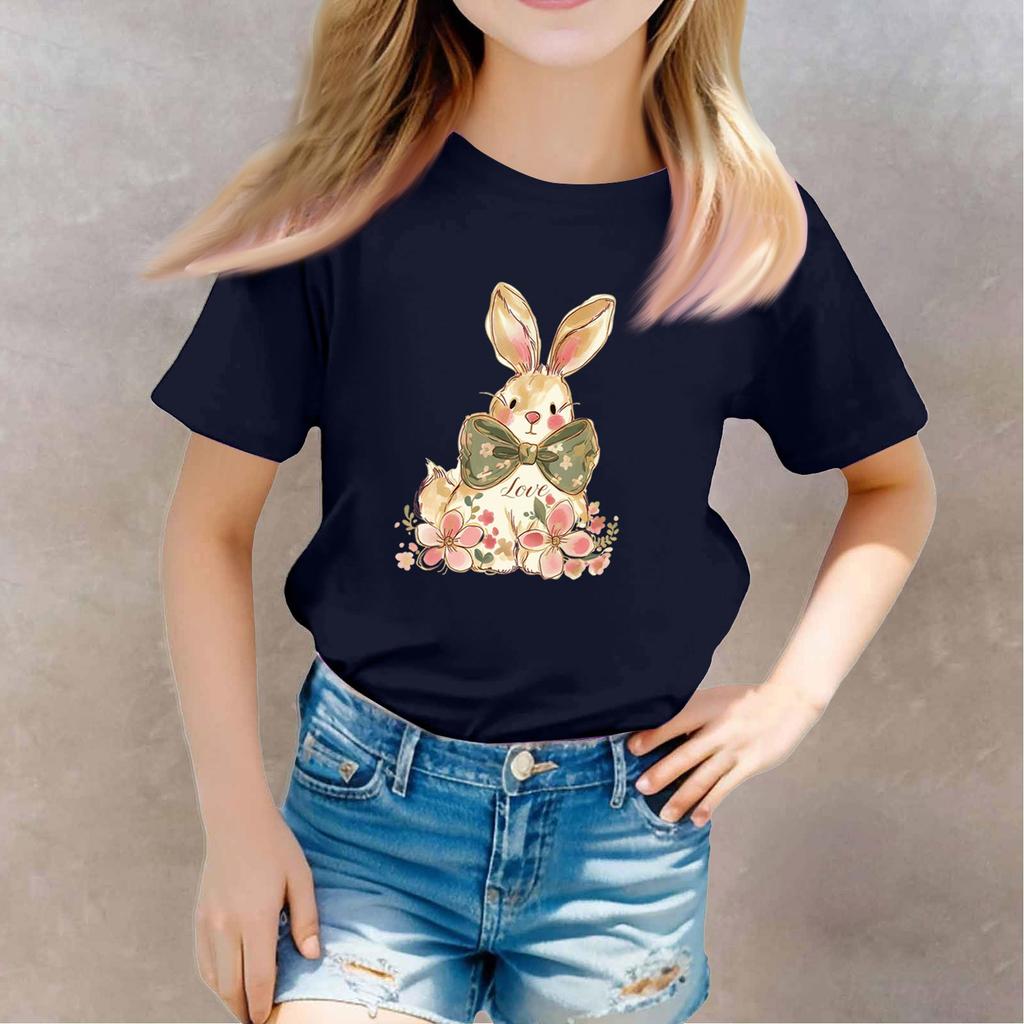 Kleinkind Mädchen Jungen T-Shirts Kinder Top Jungen und Mädchen Bedrucktes Kurzarm T-Shirt