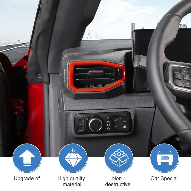  Fit For Ford Mustang 2024 Up ABS Center Console Air Conditioning Vent Decoration Cover Protective Sticker Car Interior Accessories