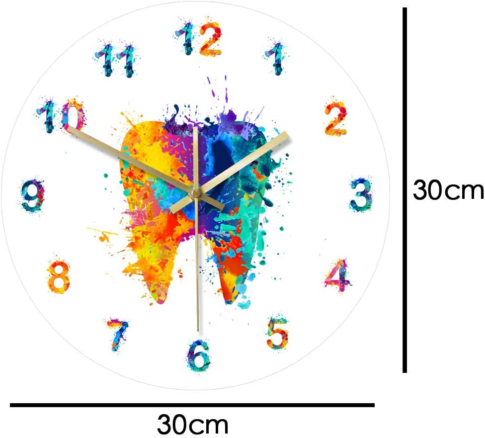 

Watercolour Tooth Painting Print Wall Clock Medical Dental Clinic Wall Art NonTicking Dental Wall Clock Orthodontist Dentist Gif белый