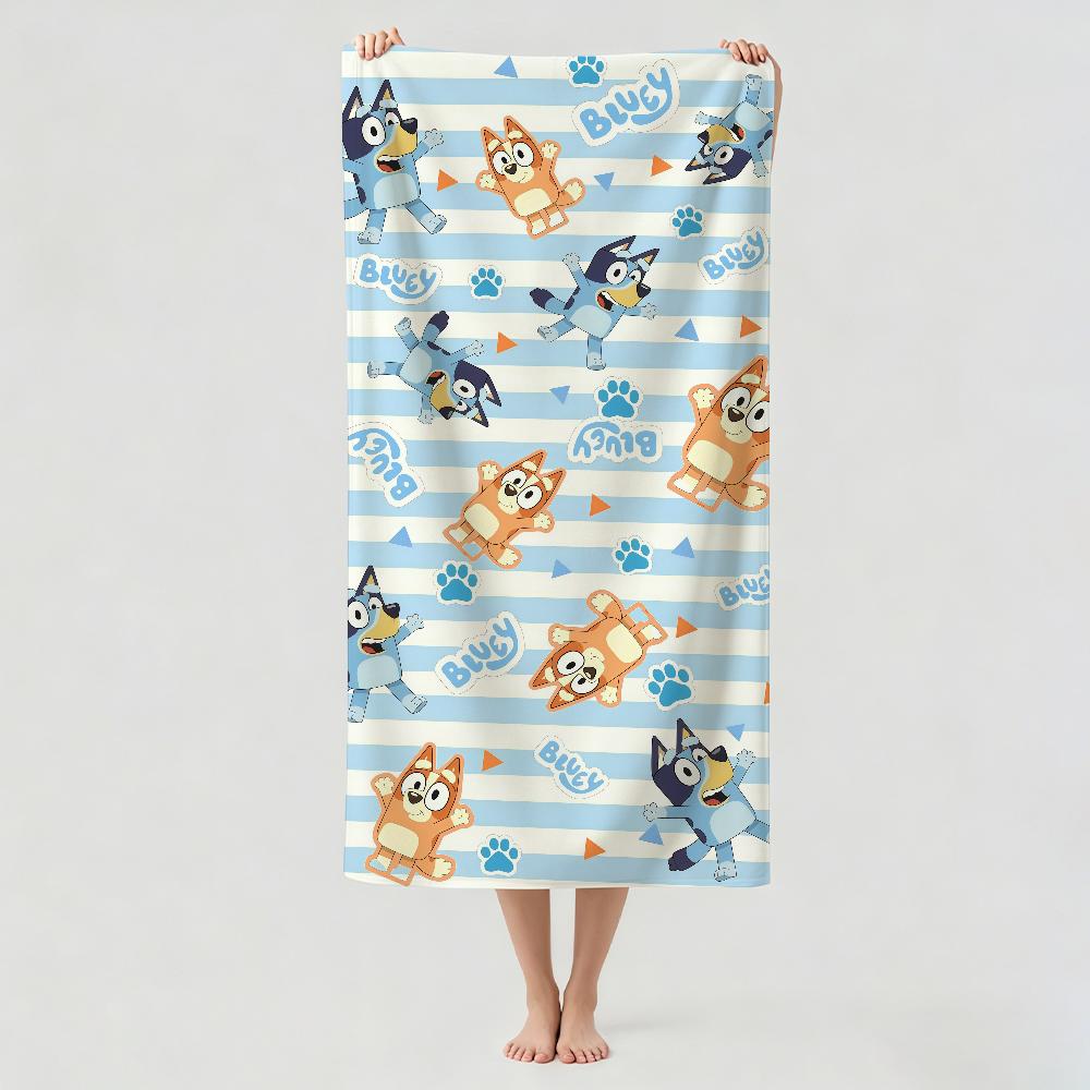 Cartoon cute B-Bluey Towel Drying Bath Towel Applicable To Light Swimming Camping Yoga Beach Out