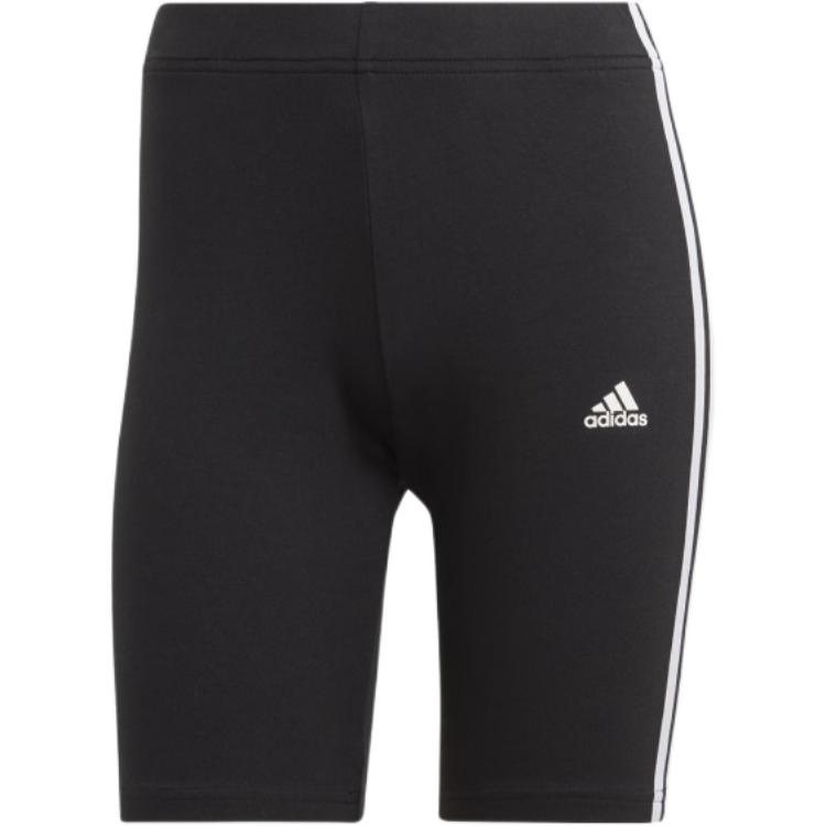 adidas Logo Print Striped Casual Shorts Women Bottoms Black GR3866