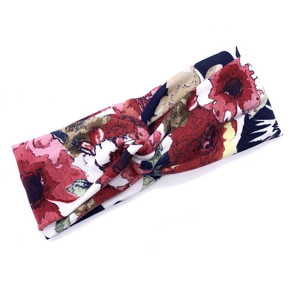 Comfortable Bohemian Style Elastic Headband With Floral Design For Active Women