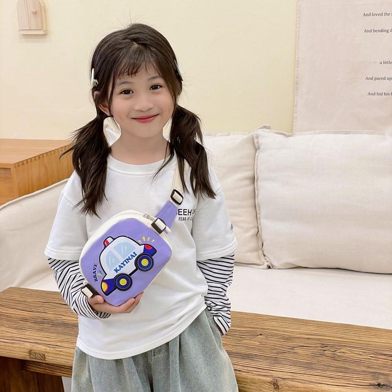 Bolsa Transversal Colorida Infantil Com Estampa de Carro Estilosa Ideal Para Meninos e Meninas na Pré-escola